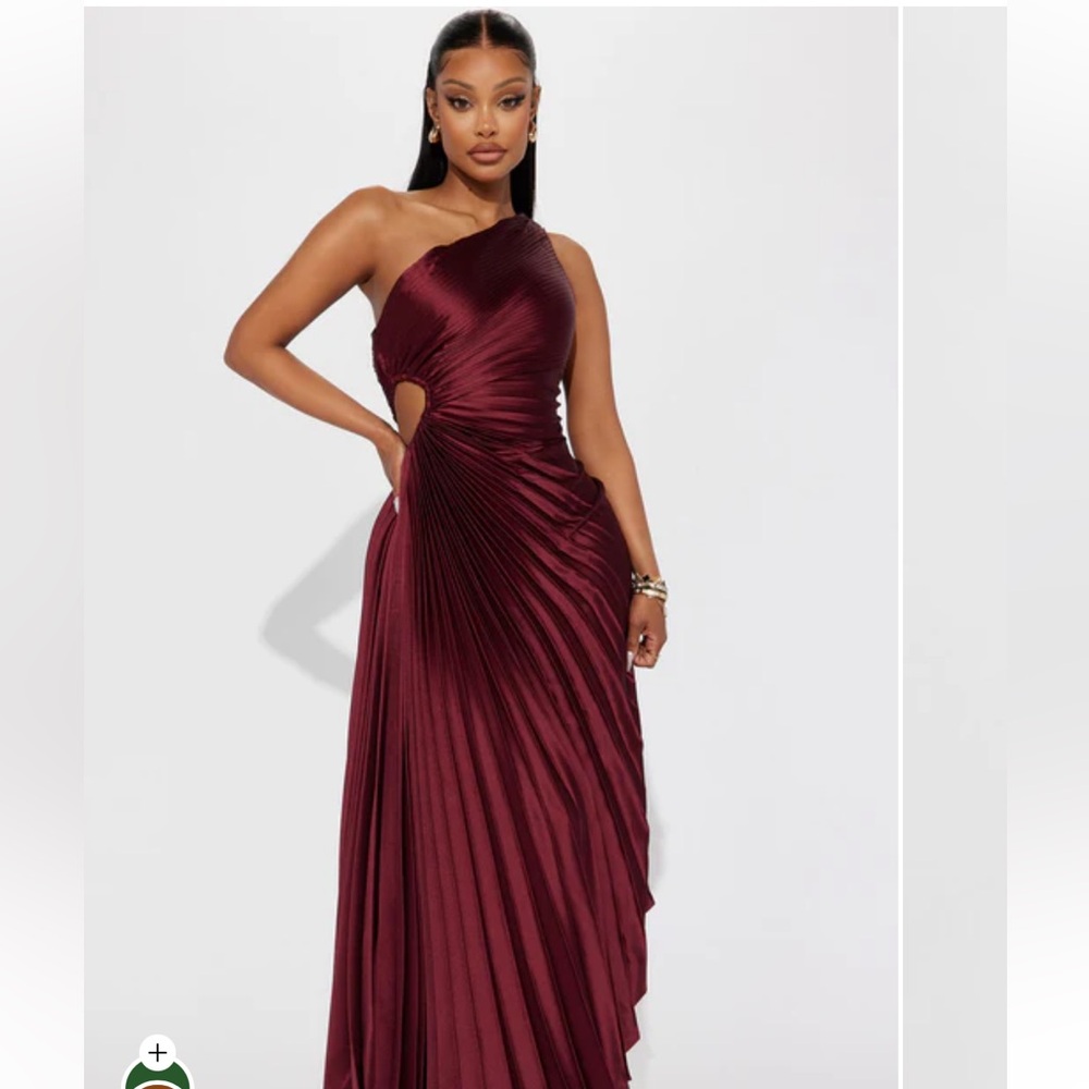 Elegant One-Shoulder Burgundy Dress